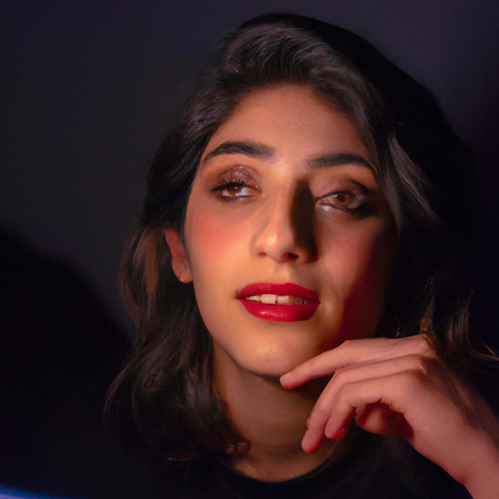 Valentina en postproducción, color grading y retoque de piel frente a monitor 4K en el estudio de Santiago de Chile
